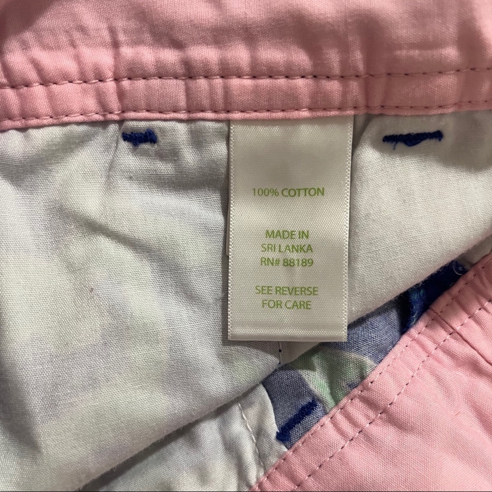 Lilly Pulitzer Callahan Shorts Loopy Elephants Blue Green Size 00 Beach Twill - Picture 8 of 9